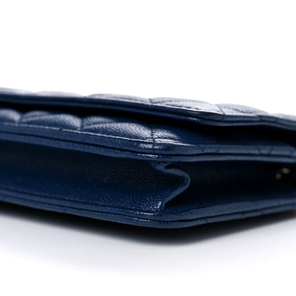 Chanel Caviar Quilted Wallet On Chain WOC Navy Blue 5 of 11