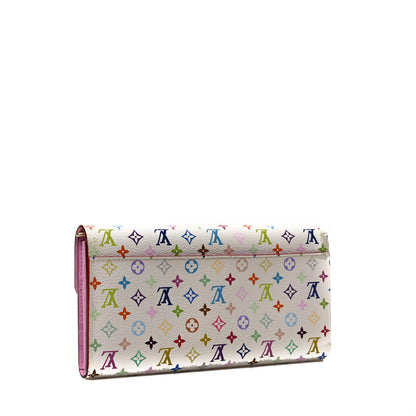 Louis Vuitton Monogram Multicolor Sarah Wallet NM White Litchi 3 of 7