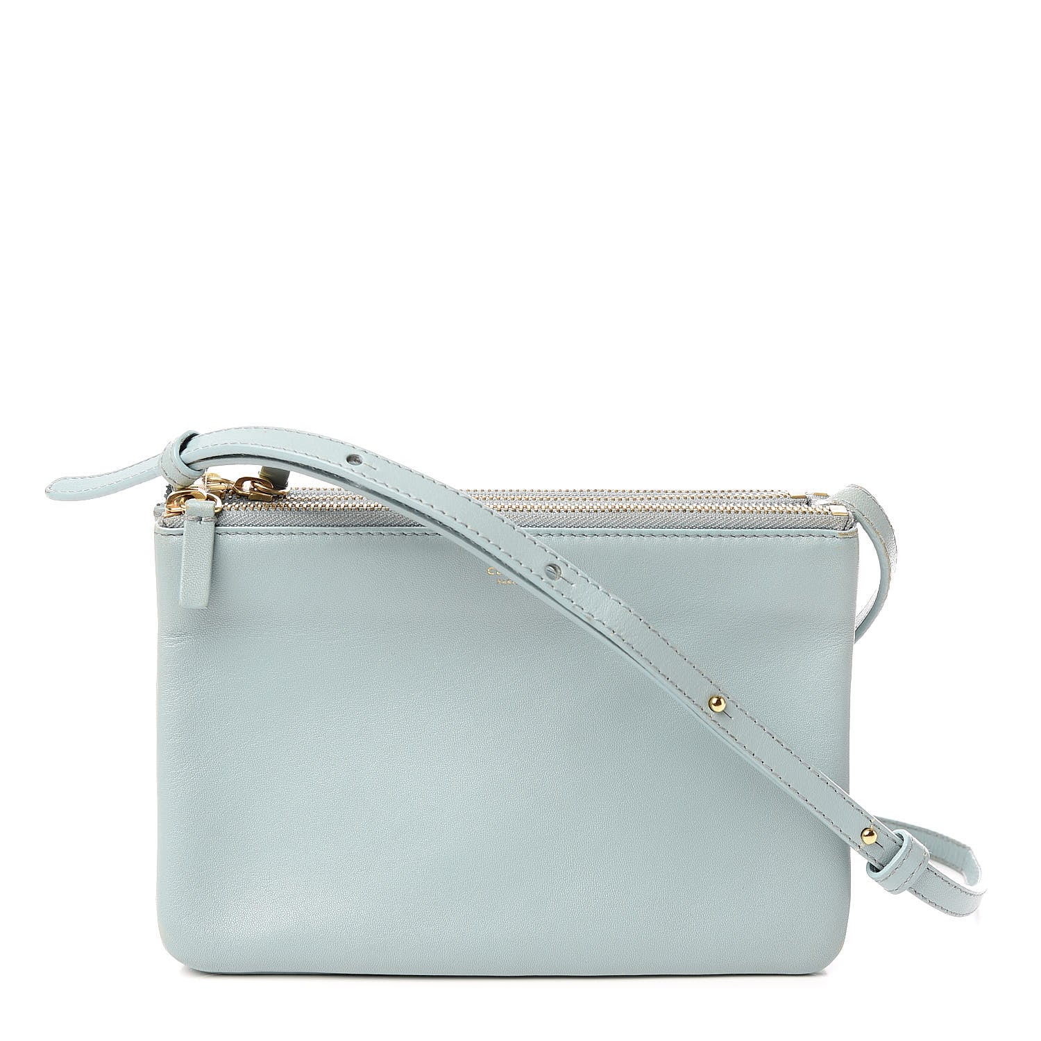 Celine Lambskin Small Trio Crossbody Bag Glacier 1 of 14