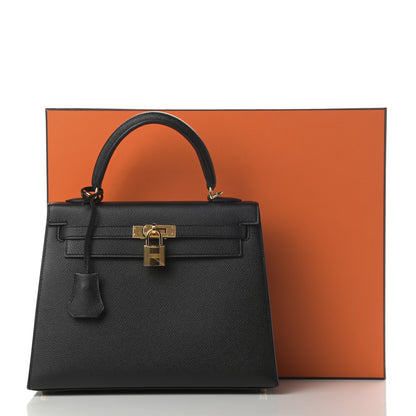 Hermes Epsom Kelly Sellier 25 Black 12 of 12