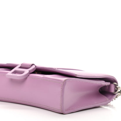 Balenciaga Shiny Box Calfskin Tonal B Hourglass Chain Bag Liliac 10 of 14
