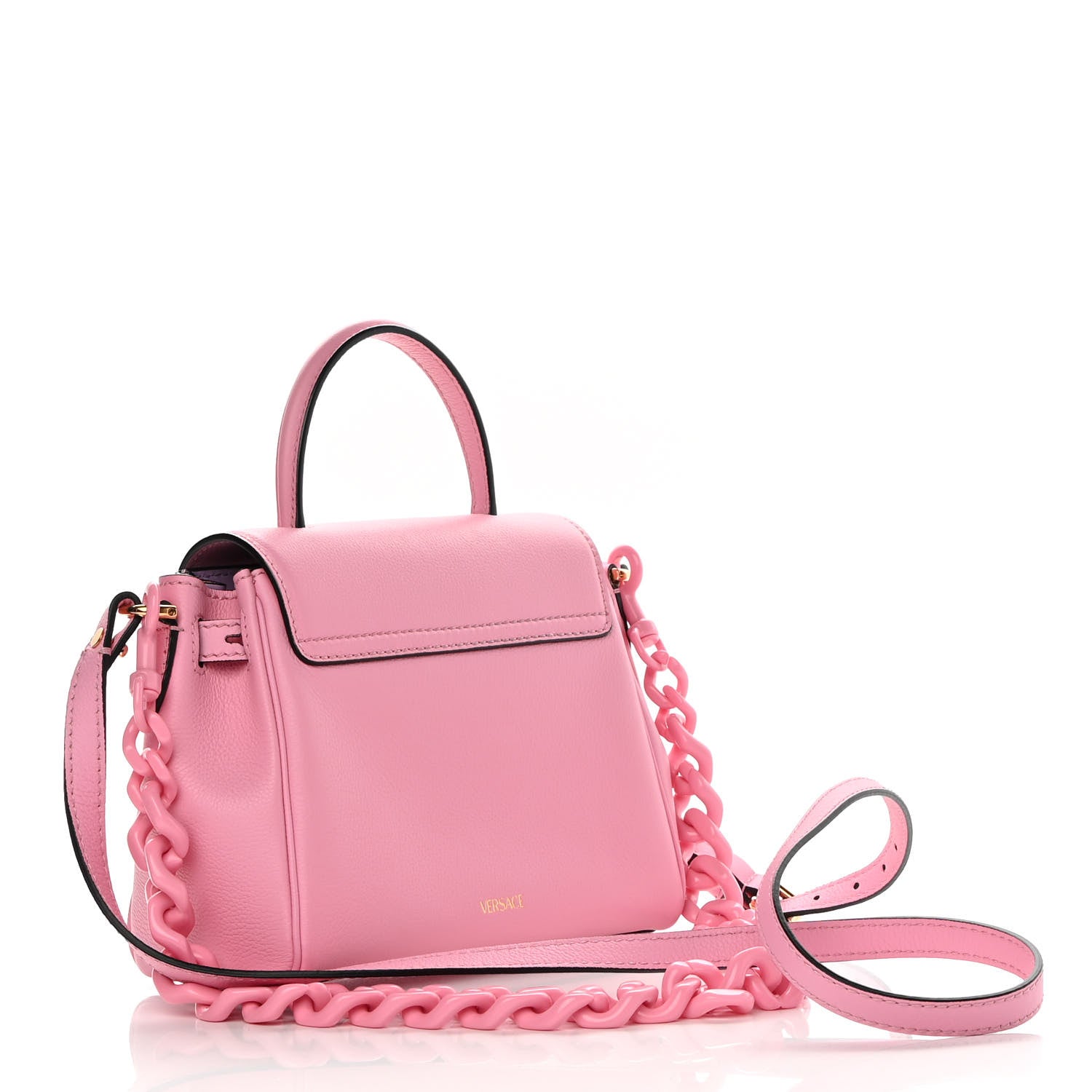 Versace Grained Calfskin Small La Medusa Top Handle Bag Pink 3 of 16