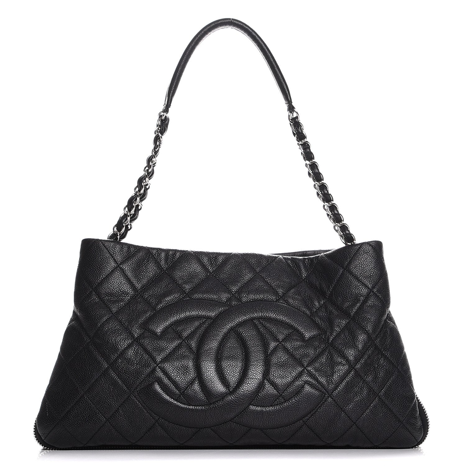 Chanel Caviar Quilted Expandable Zip Shoulder Bag Black 1 of 8