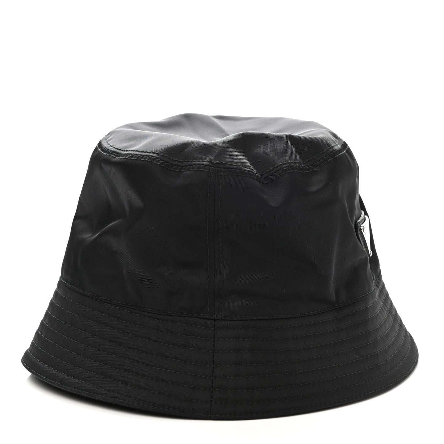 Re-Nylon Metal Triangle Logo Womens Bucket Hat S Black