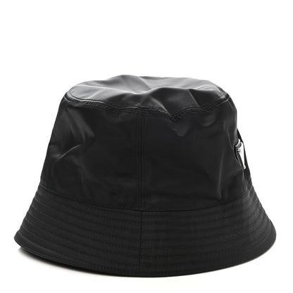 Prada Re-Nylon Metal Triangle Logo Womens Bucket Hat S Black 6 of 8
