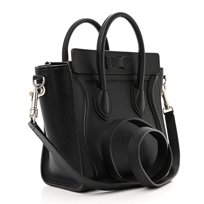 Celine Drummed Calfskin Nano Luggage Black 3 of 13
