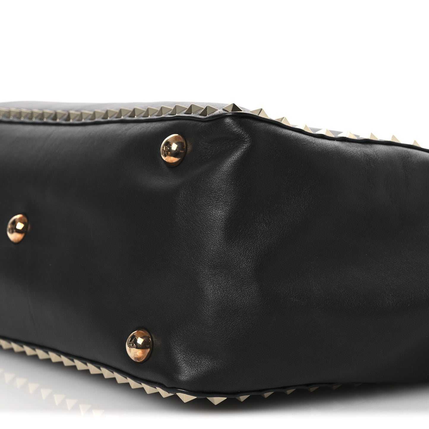 Vitello Medium Rockstud Tote Black