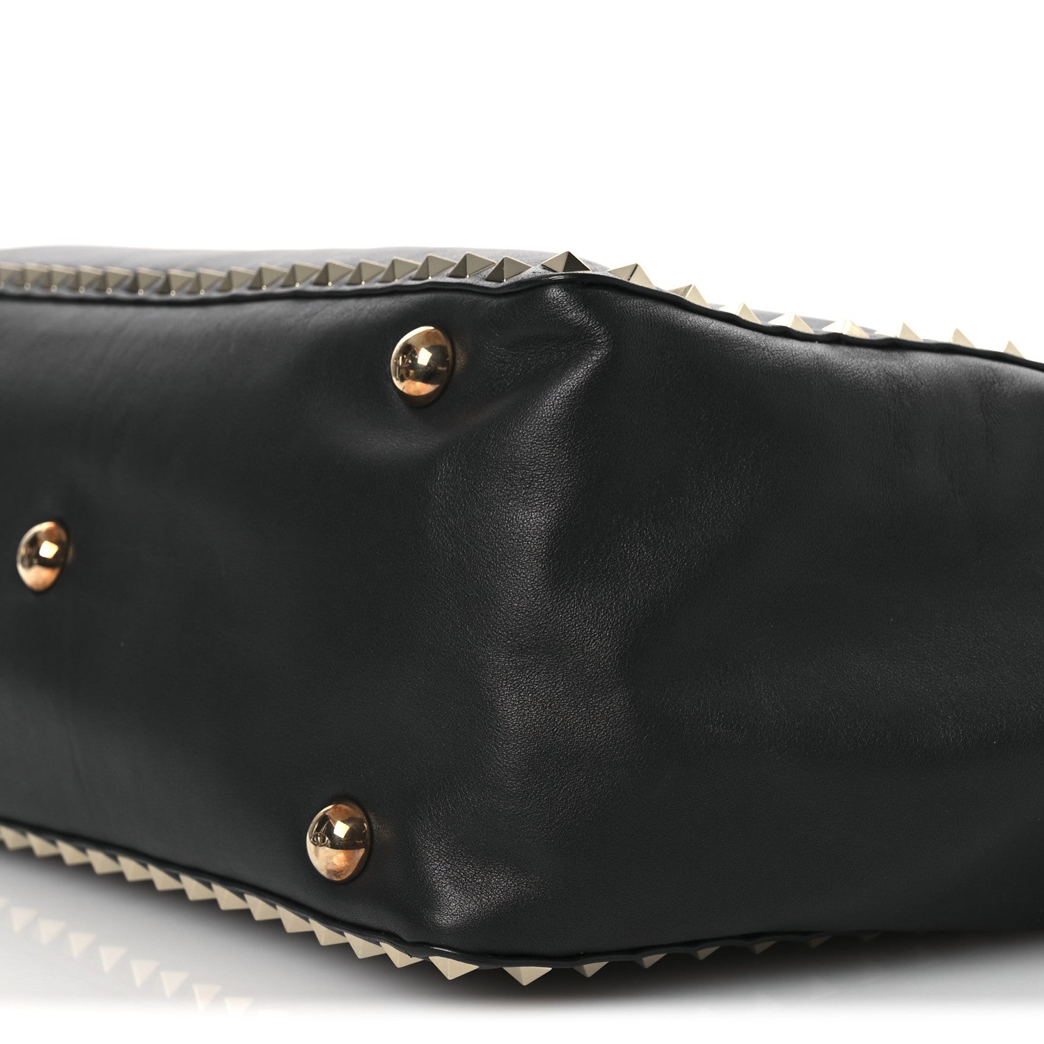 Valentino Garavani Vitello Medium Rockstud Tote Black 9 of 13