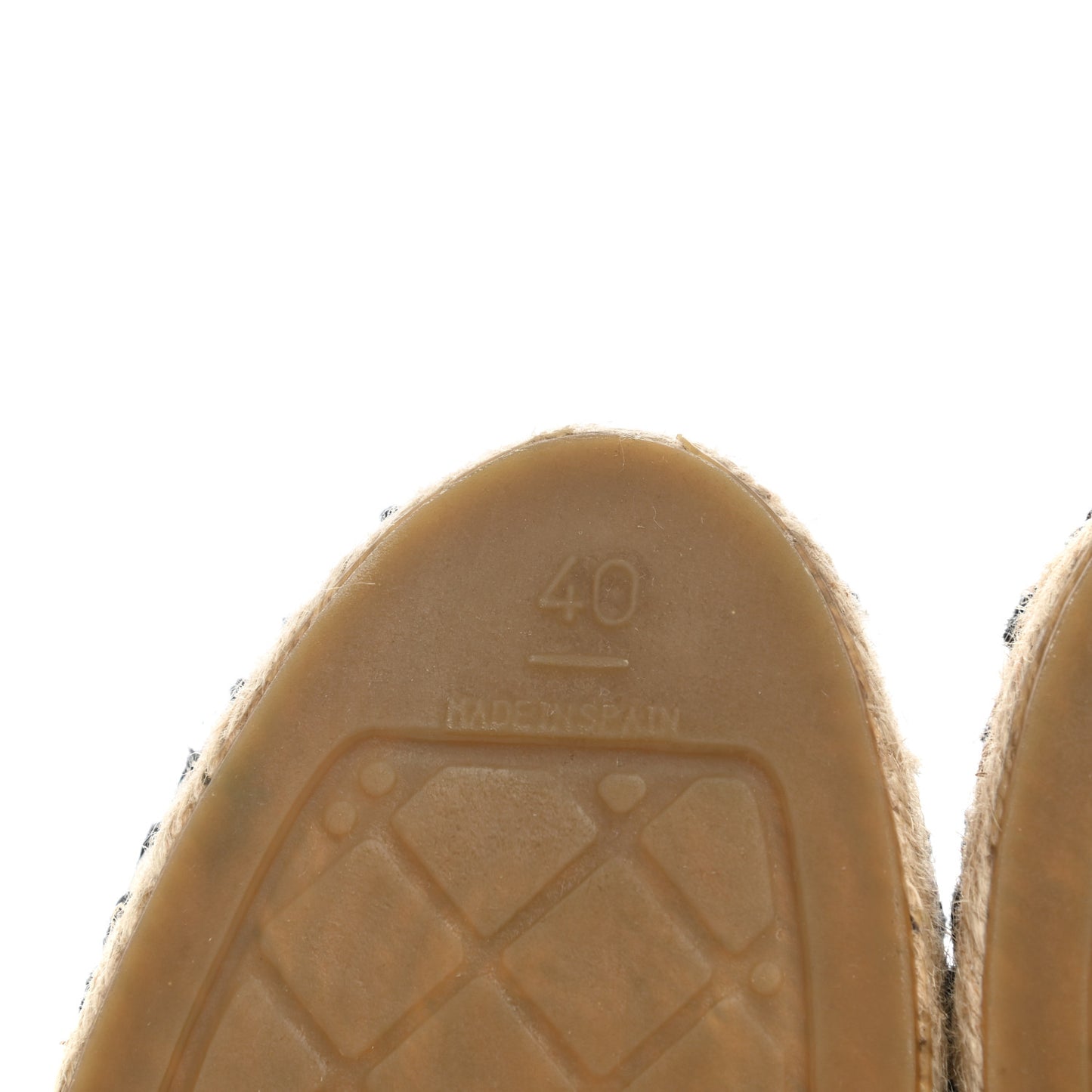 Lambskin Stitched CC Espadrilles 40 White Black