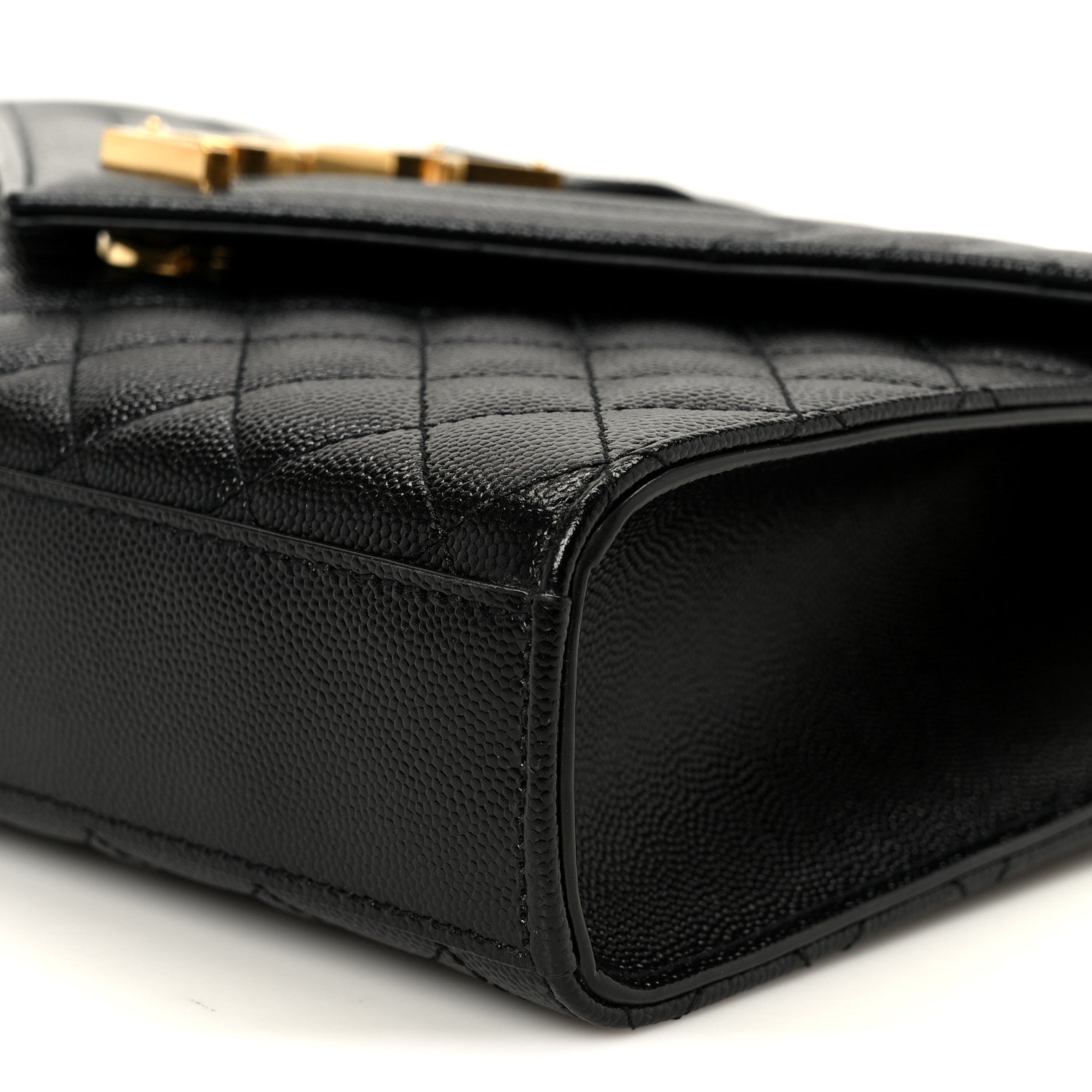 Saint Laurent Grain De Poudre Textured Mixed Matelasse Triquilt Medium Monogram Satchel Black 11 of 11