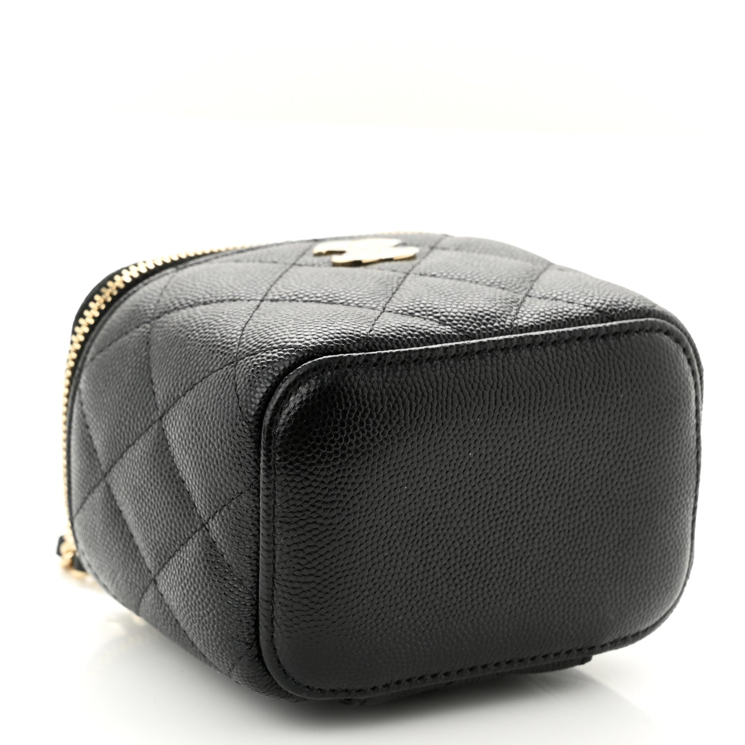 Chanel Caviar Quilted Mini Pearl On Top Vanity Case With Chain Black 4 of 13