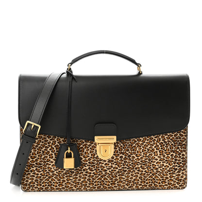 Celine Calfskin Cartable Pony Hair Small Briefcase Black 1 of 10