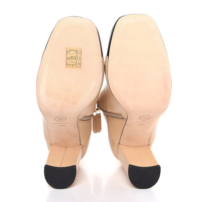 Chanel Lambskin CC Chain Cap Toe Short Boots 38.5 Beige Black 8 of 9