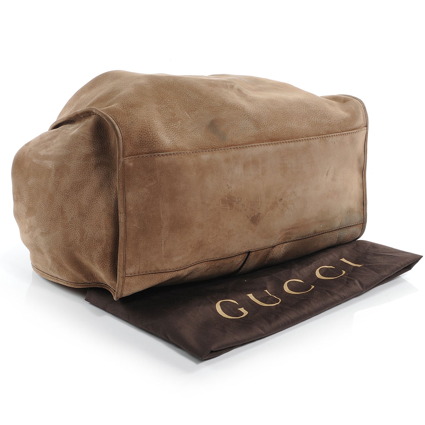 Nubuck Large Soft Stirrup Shoulder Bag Light Brown