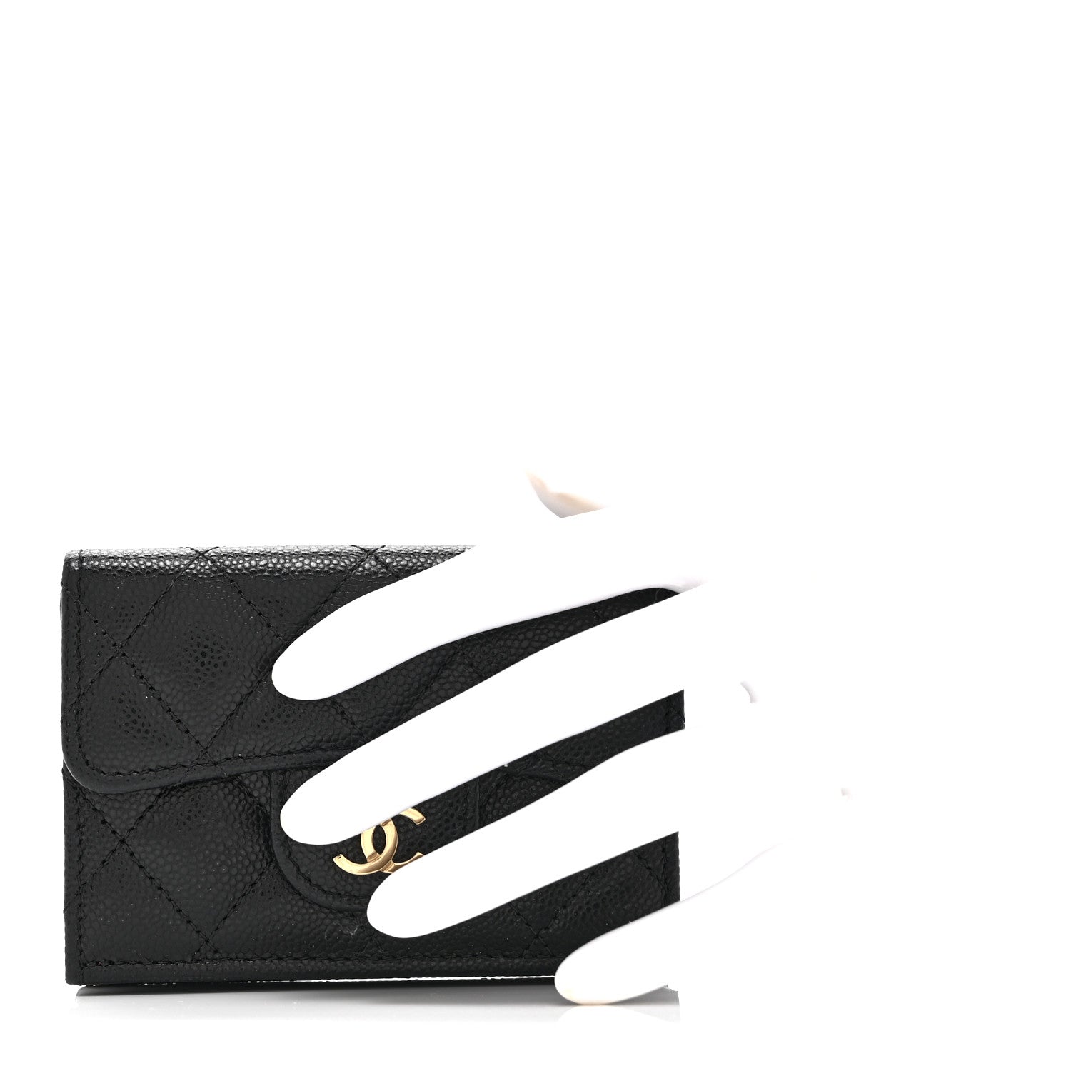 Chanel Caviar Quilted Double Flap Wallet Black 2 of 11
