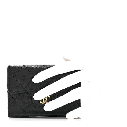 Chanel Caviar Quilted Double Flap Wallet Black 2 of 11