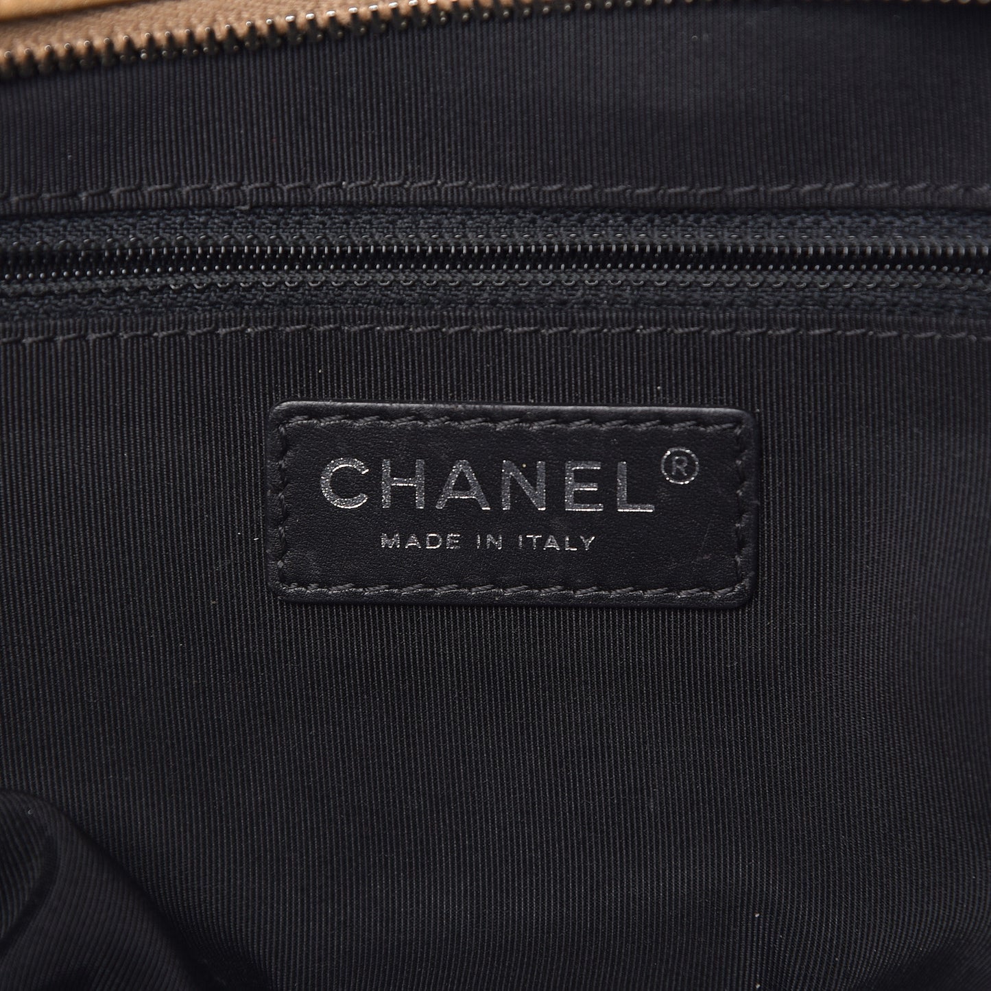 Calfskin Quilted Feather Weight Bowling Bag Black Beige