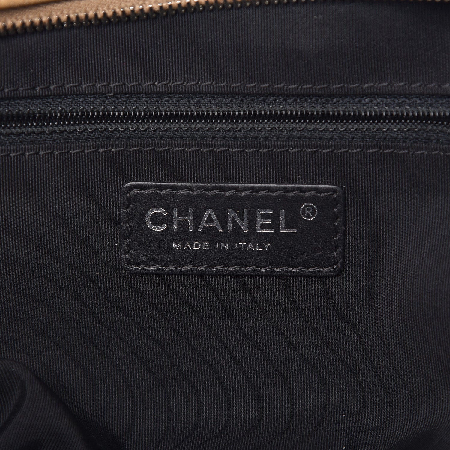 Chanel Calfskin Quilted Feather Weight Bowling Bag Black Beige 6 of 14