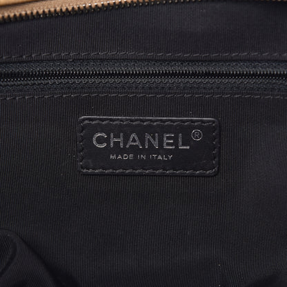 Chanel Calfskin Quilted Feather Weight Bowling Bag Black Beige 6 of 14