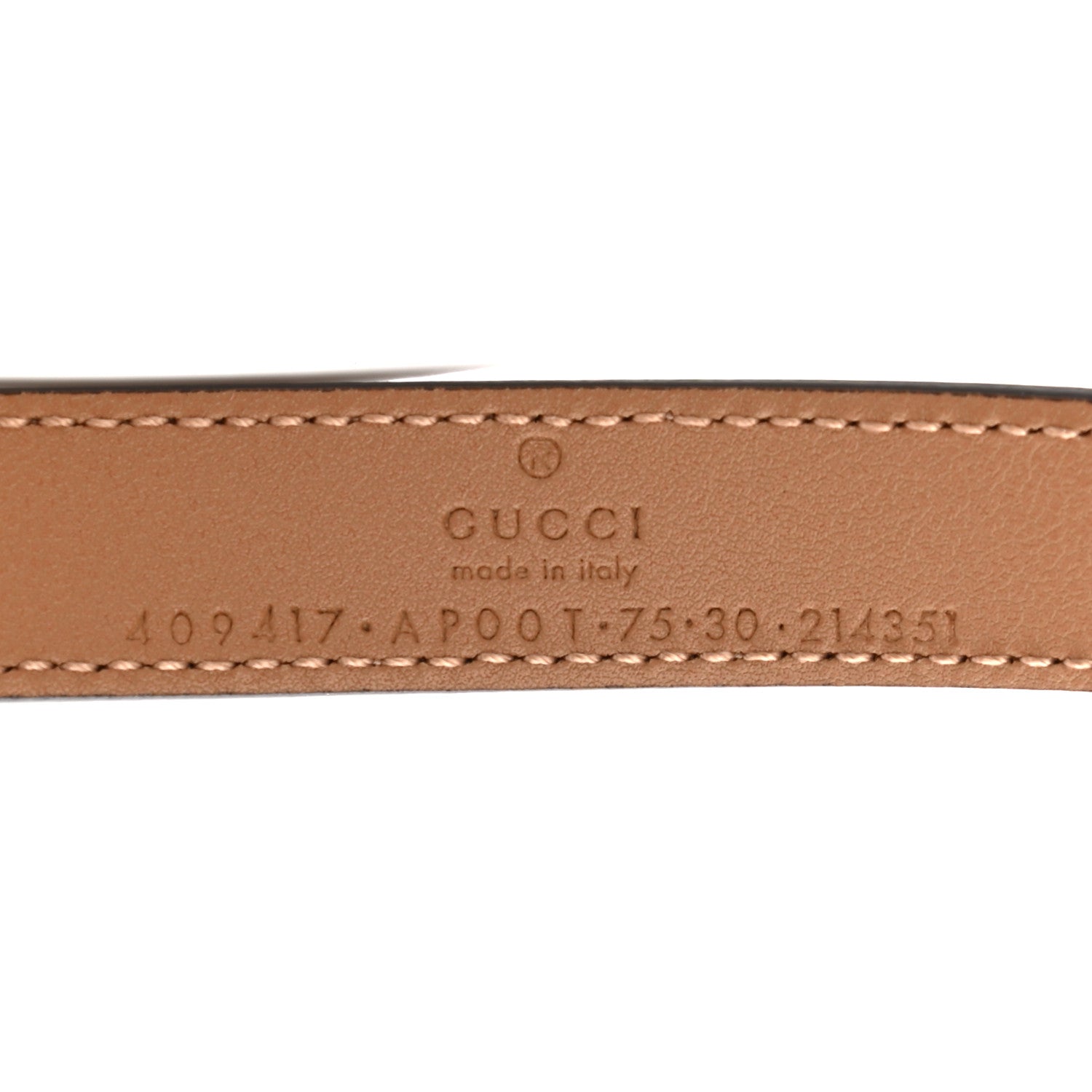 Gucci Moon Calfskin Double G 20mm Belt 75 30 Natural Tan 3 of 5