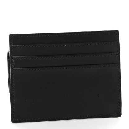 Fendi Vitello King Tamponato Logo Embossed Fold Over Card Holder Wallet Black 3 of 11