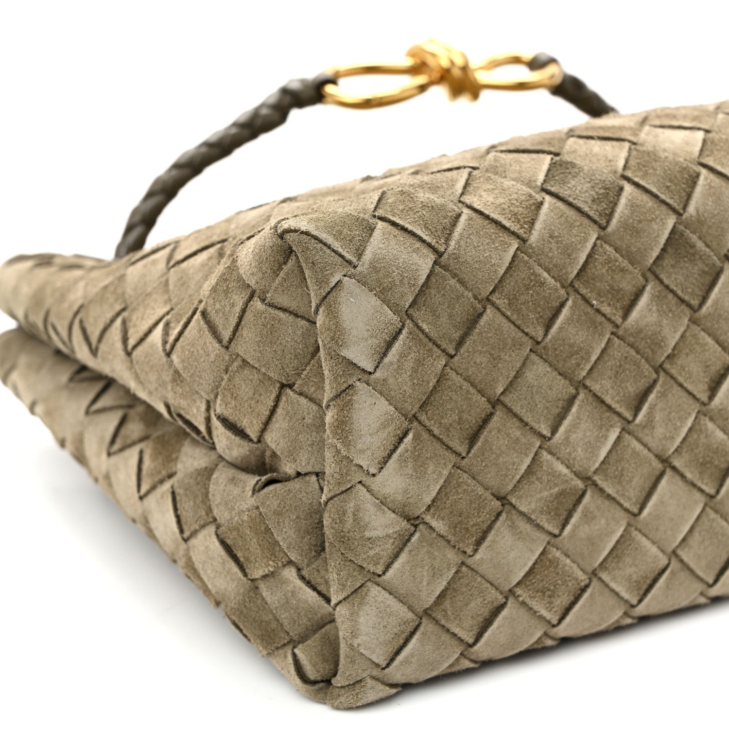 Bottega Veneta Suede Intrecciato Small Andiamo Shoulder Bag Cypress 8 of 9