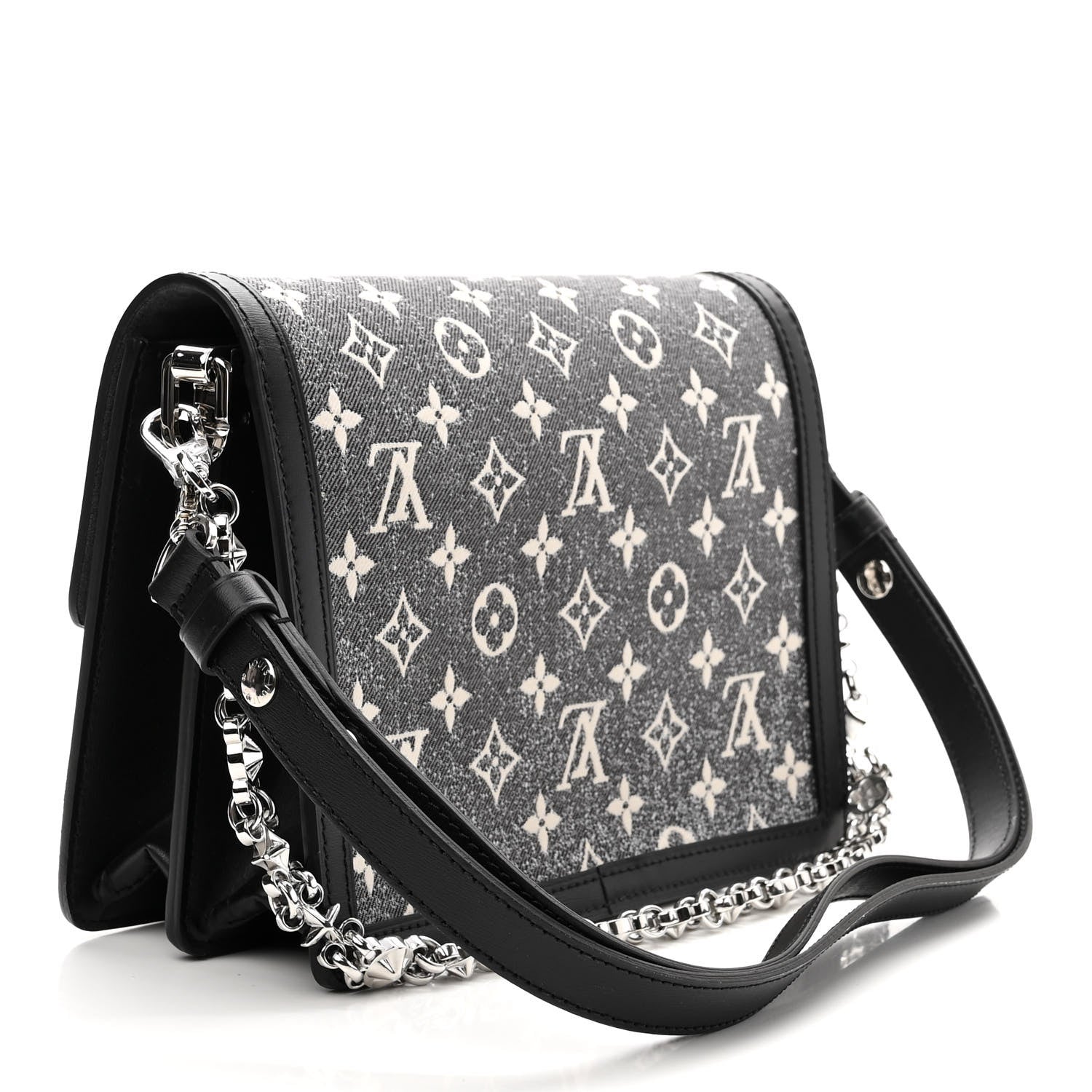 Louis Vuitton Denim Monogram Jacquard Dauphine MM Black 3 of 10