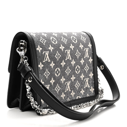 Louis Vuitton Denim Monogram Jacquard Dauphine MM Black 3 of 10