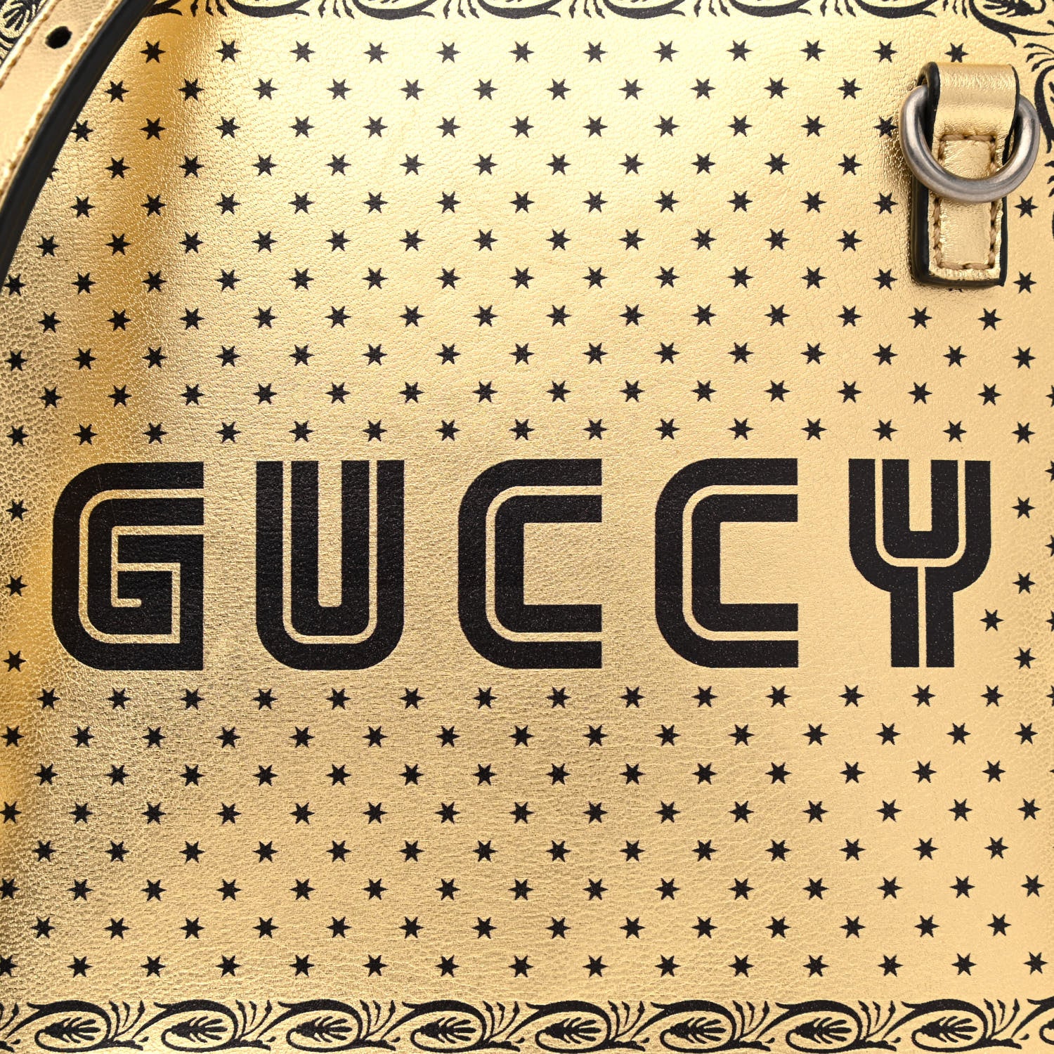 Gucci X SEGA Calfskin GUCCY Stars Mini Dome Shoulder Bag Gold 8 of 10