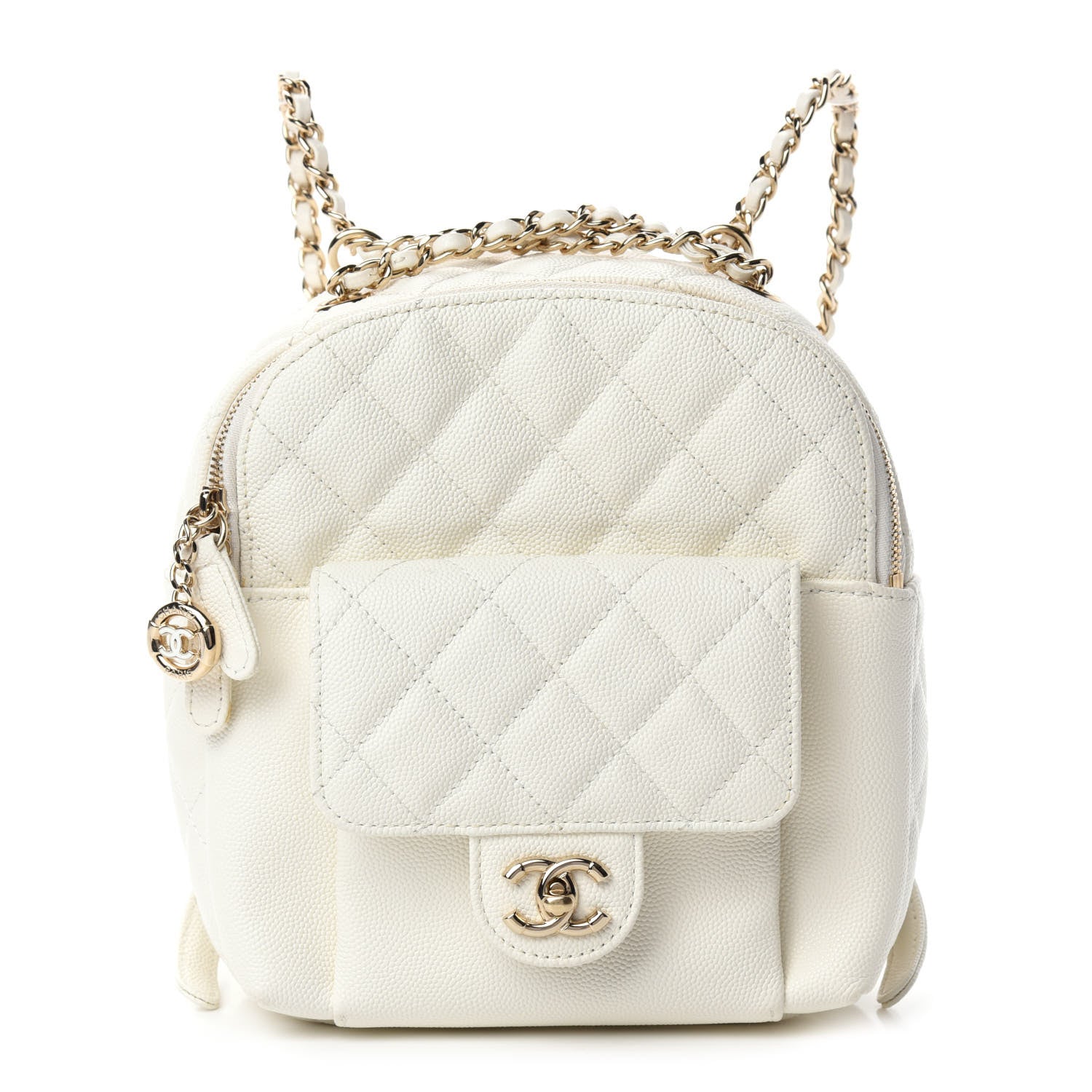 Chanel Caviar Quilted Small CC Day Backpack White 1 of 10
