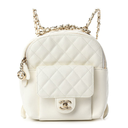 Chanel Caviar Quilted Small CC Day Backpack White 1 of 10