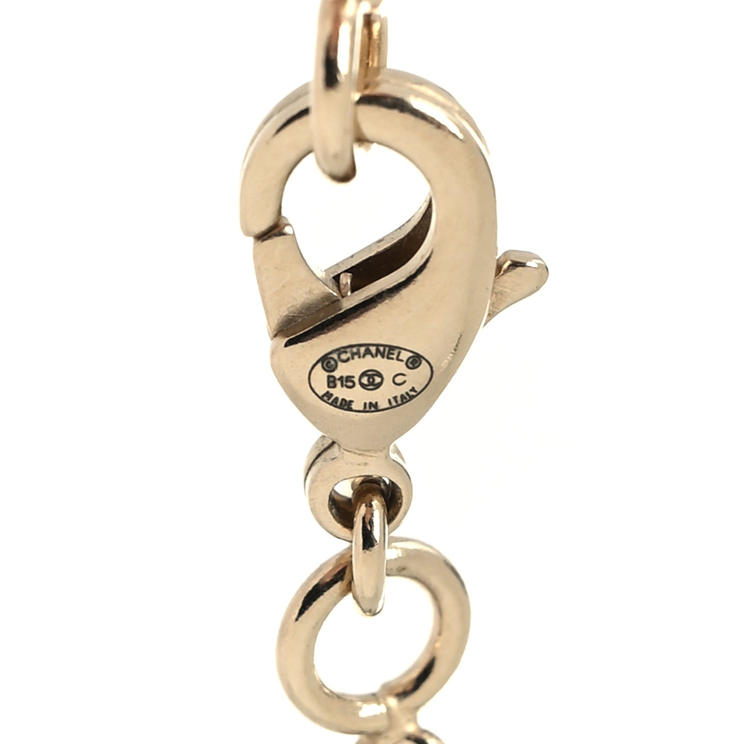 Baguette Crystal Moon CC Necklace Gold