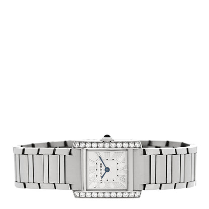 Cartier Stainless Steel Diamond Bezel 21mm Tank Francaise Quartz Watch Silver 2 of 5