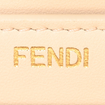 Fendi Vitello Grace Shiny Nappa Helix Woven Small Peekaboo I SEE U Satchel Camelia White Rice 6 of 9