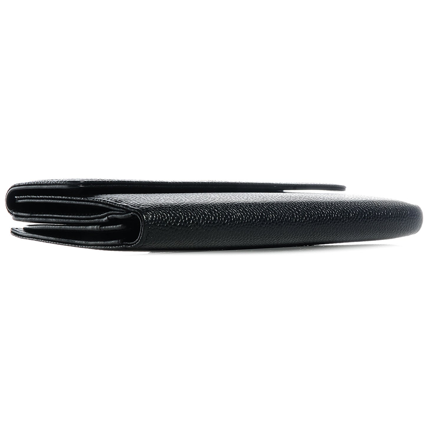 Caviar CC Long Flap French Wallet Black