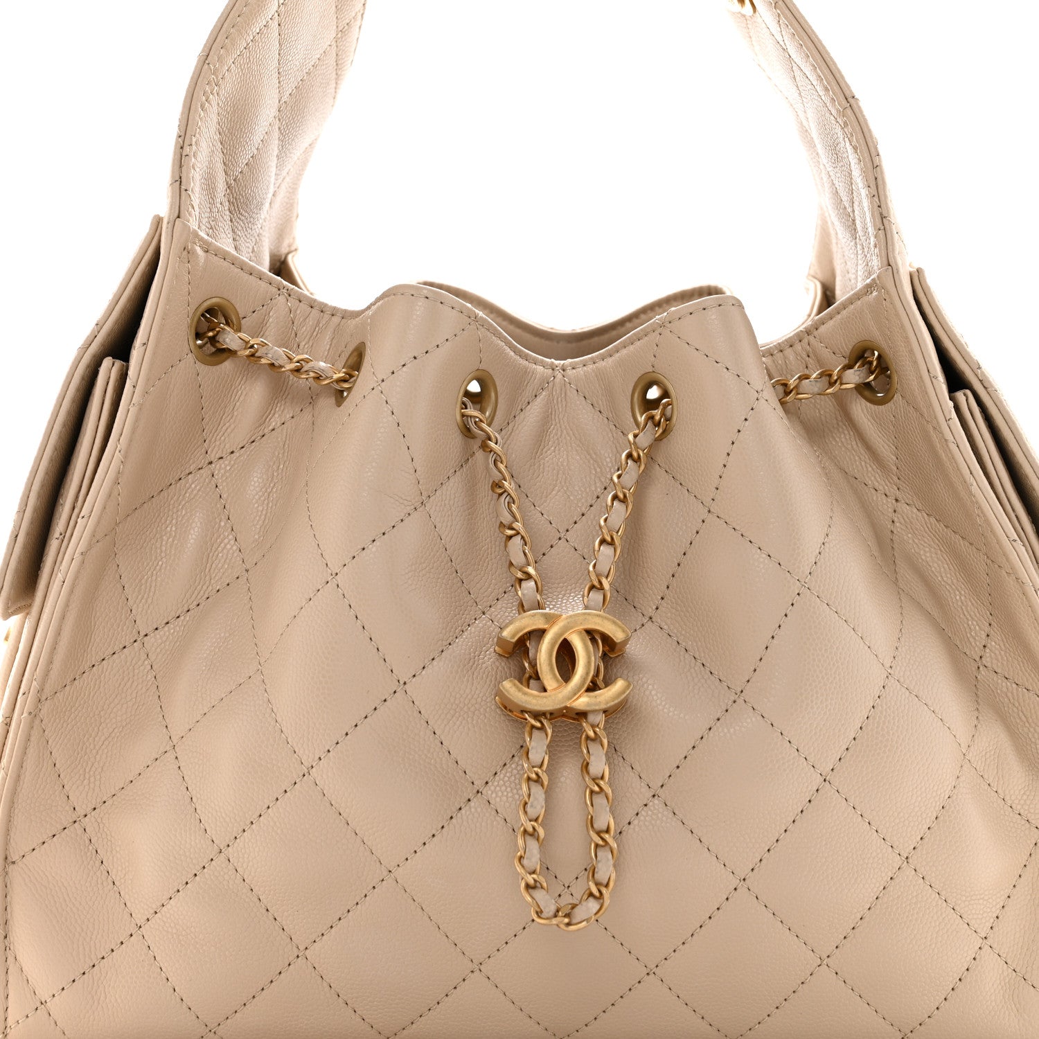 Chanel Caviar Quilted Small Chanel 25 Handbag Beige 8 of 15