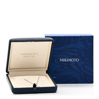 Mikimoto 18K White Gold Diamond Akoya Cultured Pearl 6mm Drop Pendant Necklace 5 of 5