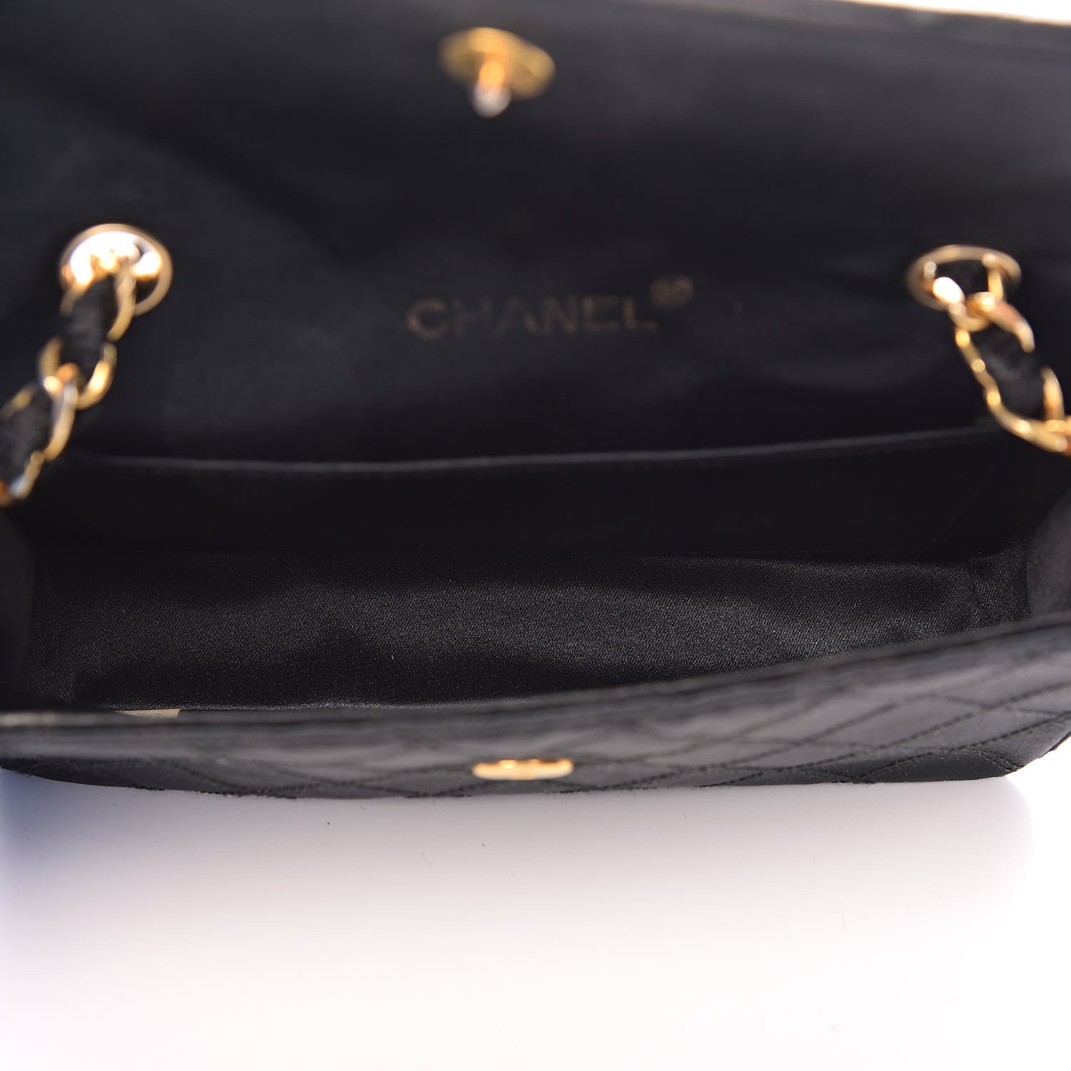 Chanel Satin Double Stitched Mini Single Flap Black 5 of 14