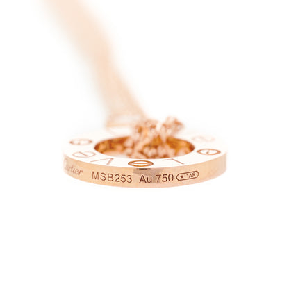 Cartier 18K Pink Gold 2 Diamond LOVE Necklace 6 of 7