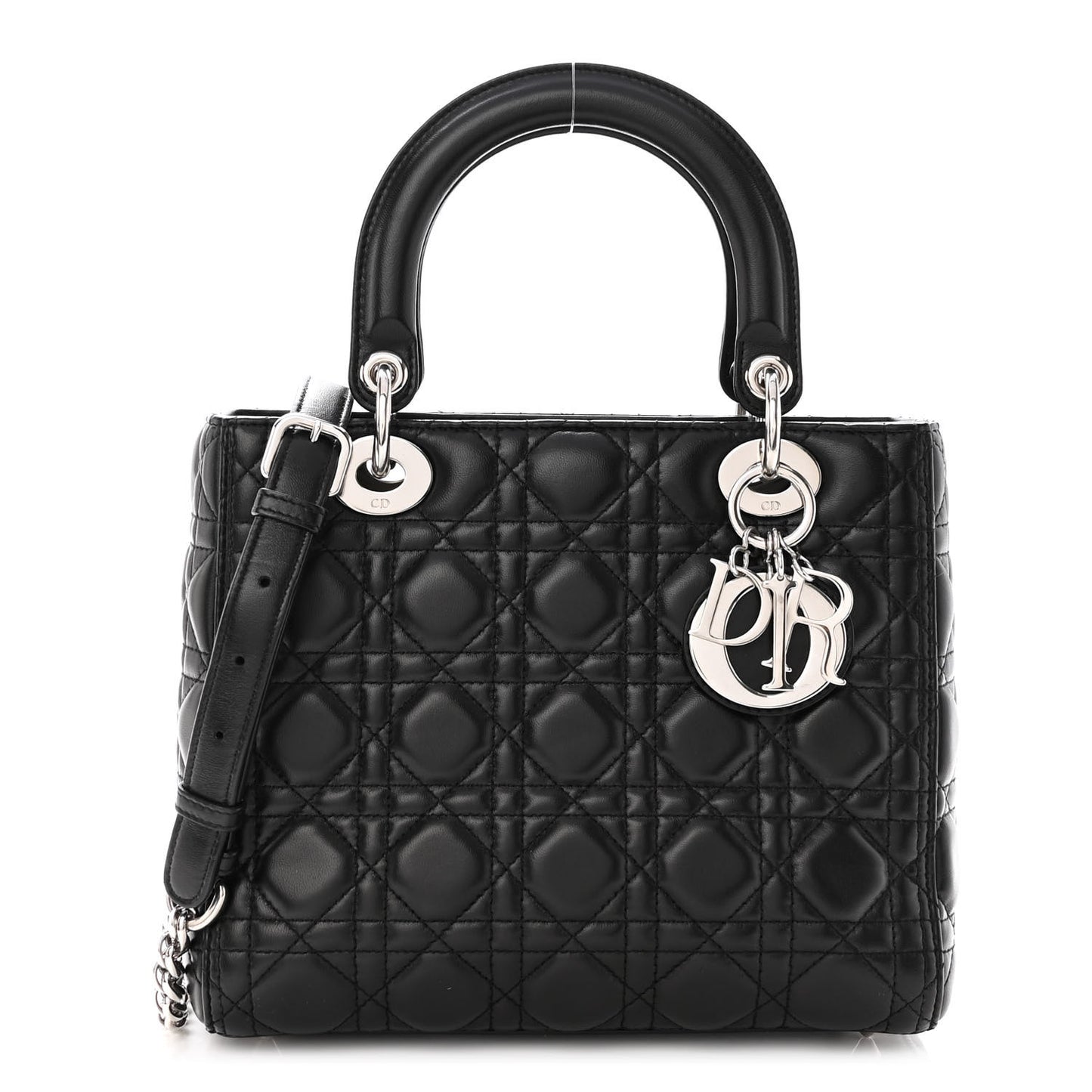 Lambskin Cannage Medium Lady Dior Black