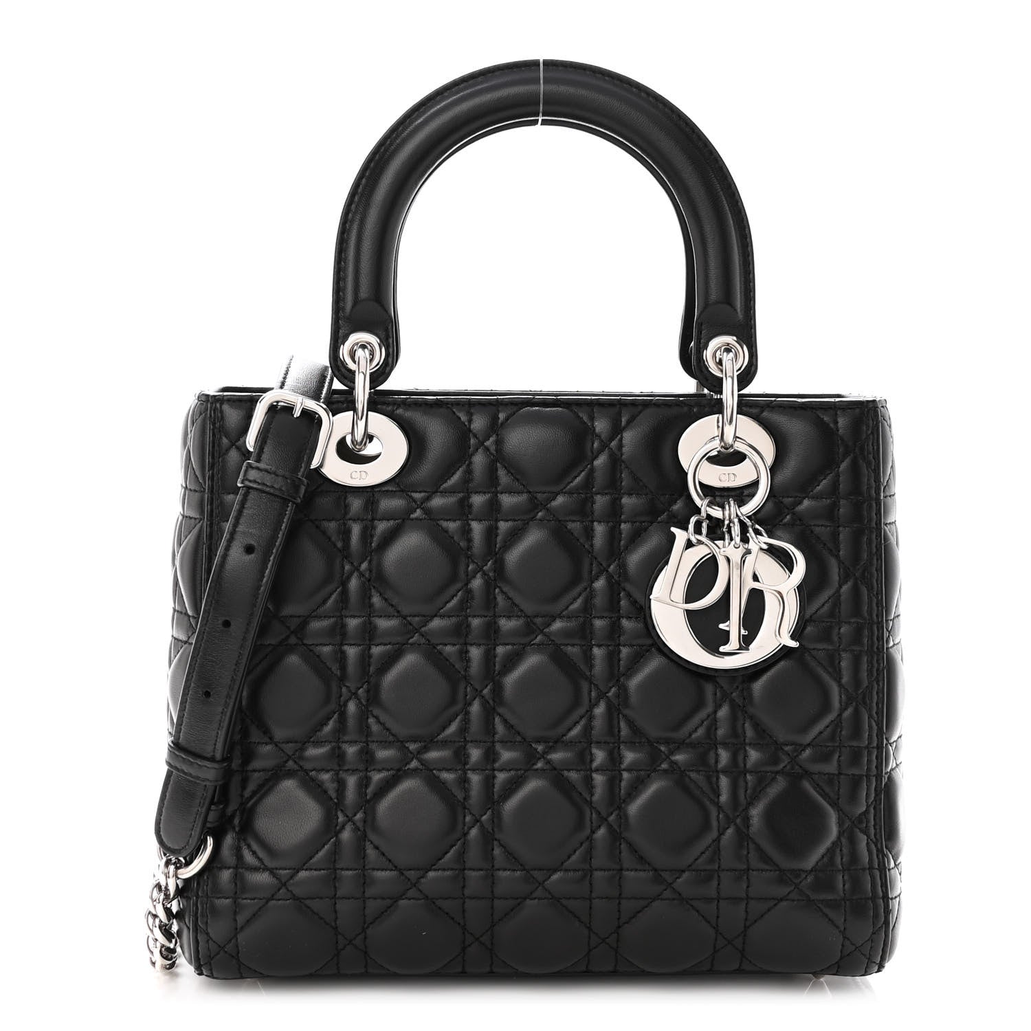 Christian Dior Lambskin Cannage Medium Lady Dior Black 1 of 8