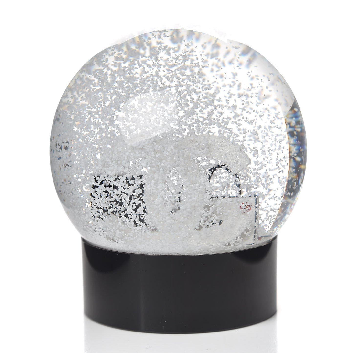 Glass CC Shopping Bag Snow Globe