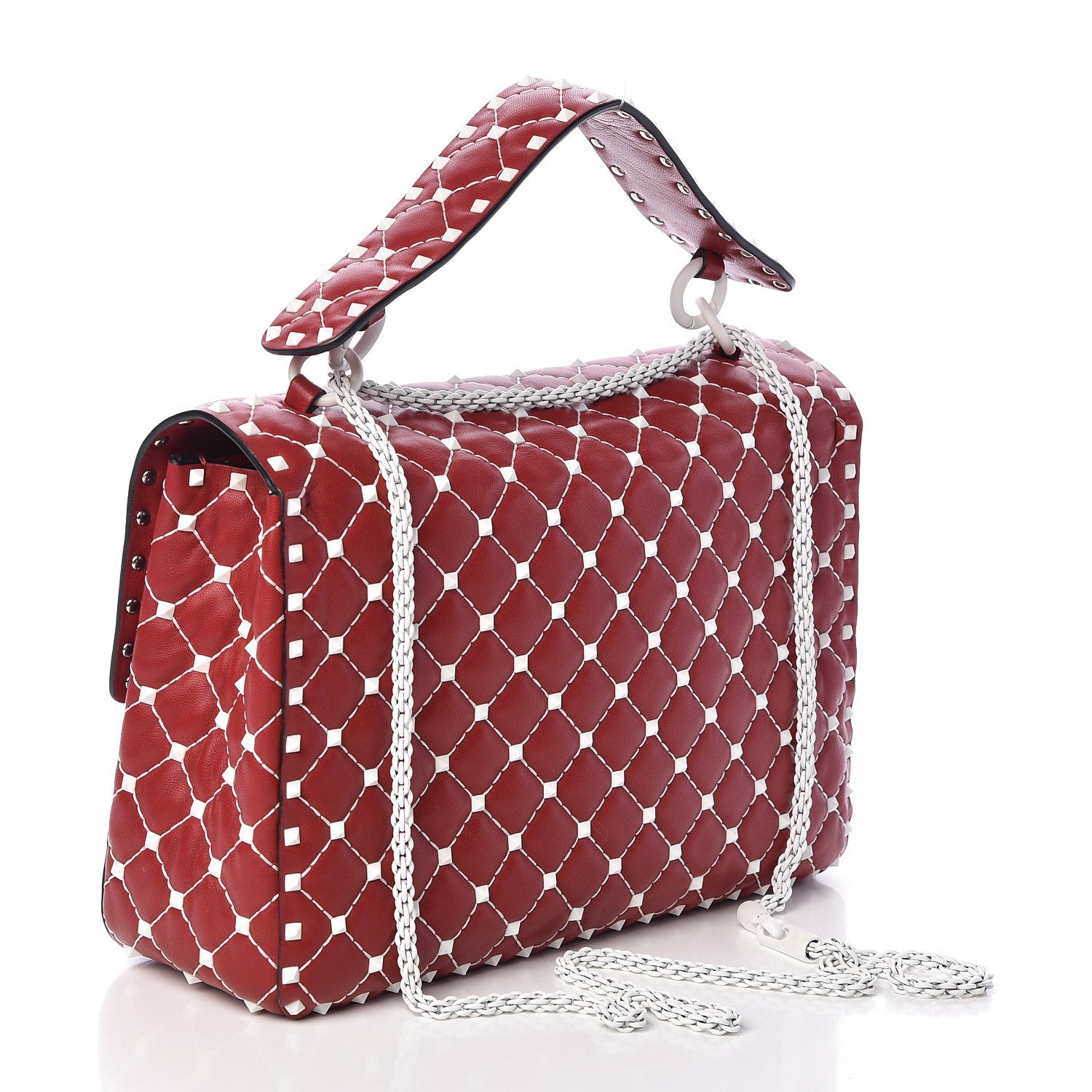 Valentino Garavani Lambskin Large Free Rockstud Spike Shoulder Bag Rosso Valentino 3 of 9