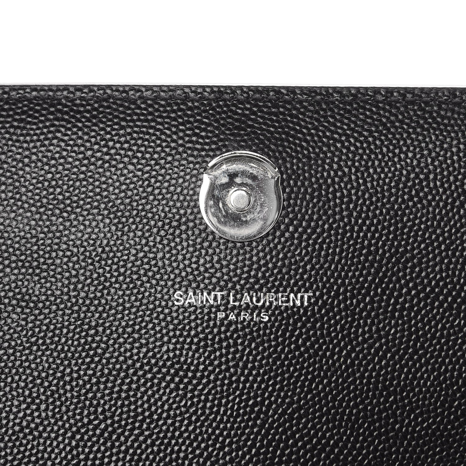 Saint Laurent Grain De Poudre Medium Classic Monogram Kate Satchel Black 6 of 10