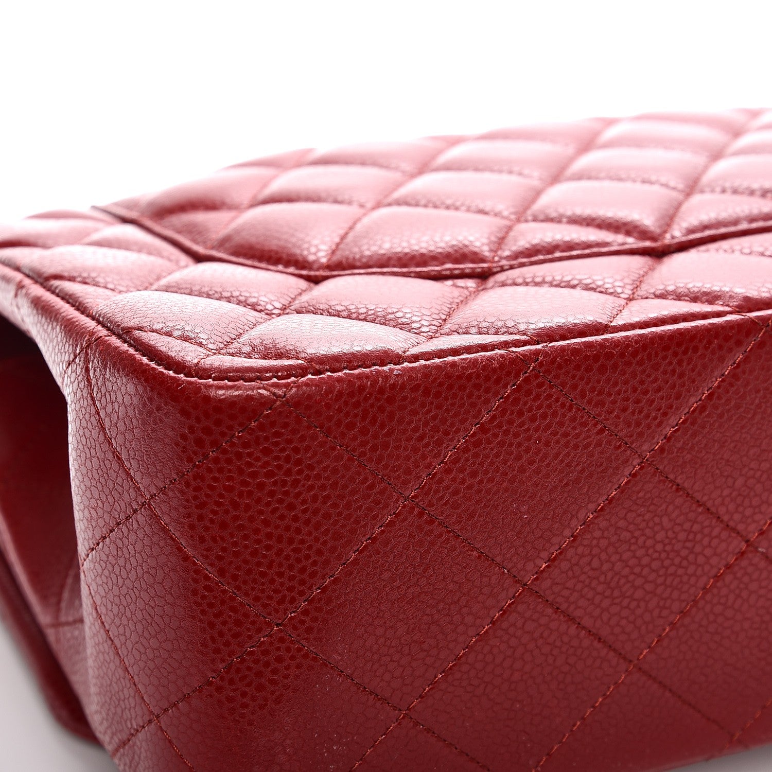 Chanel Caviar Quilted Jumbo Double Flap Red 10 of 11