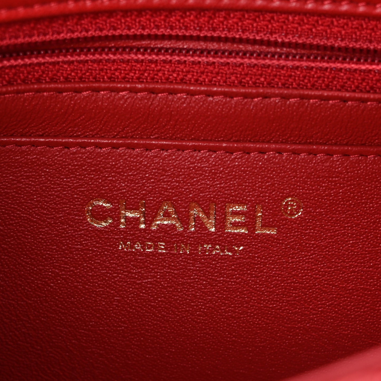 Lambskin Quilted Mini Rectangular Flap Red