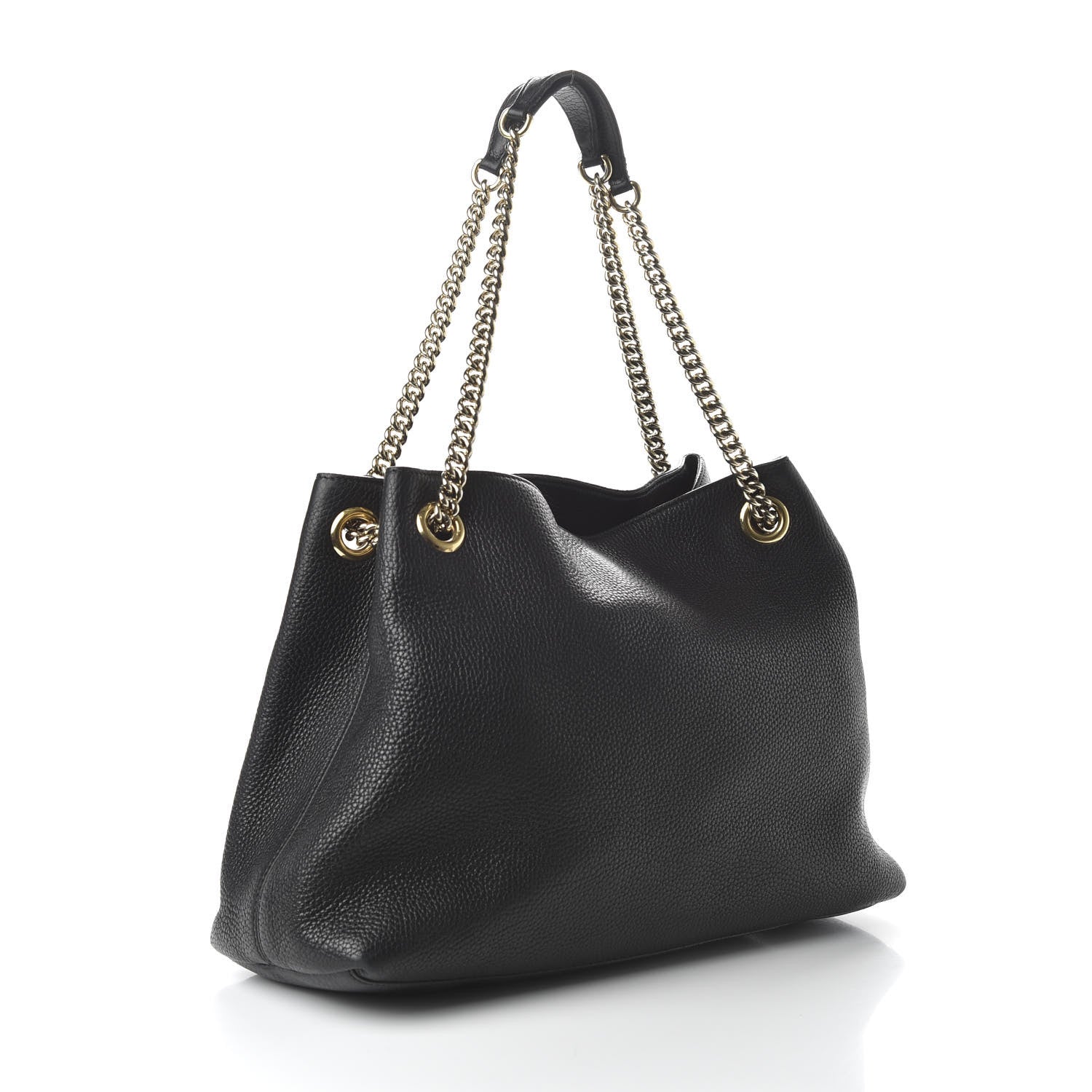 Gucci Pebbled Calfskin Medium Soho Chain Shoulder Bag Black 3 of 11
