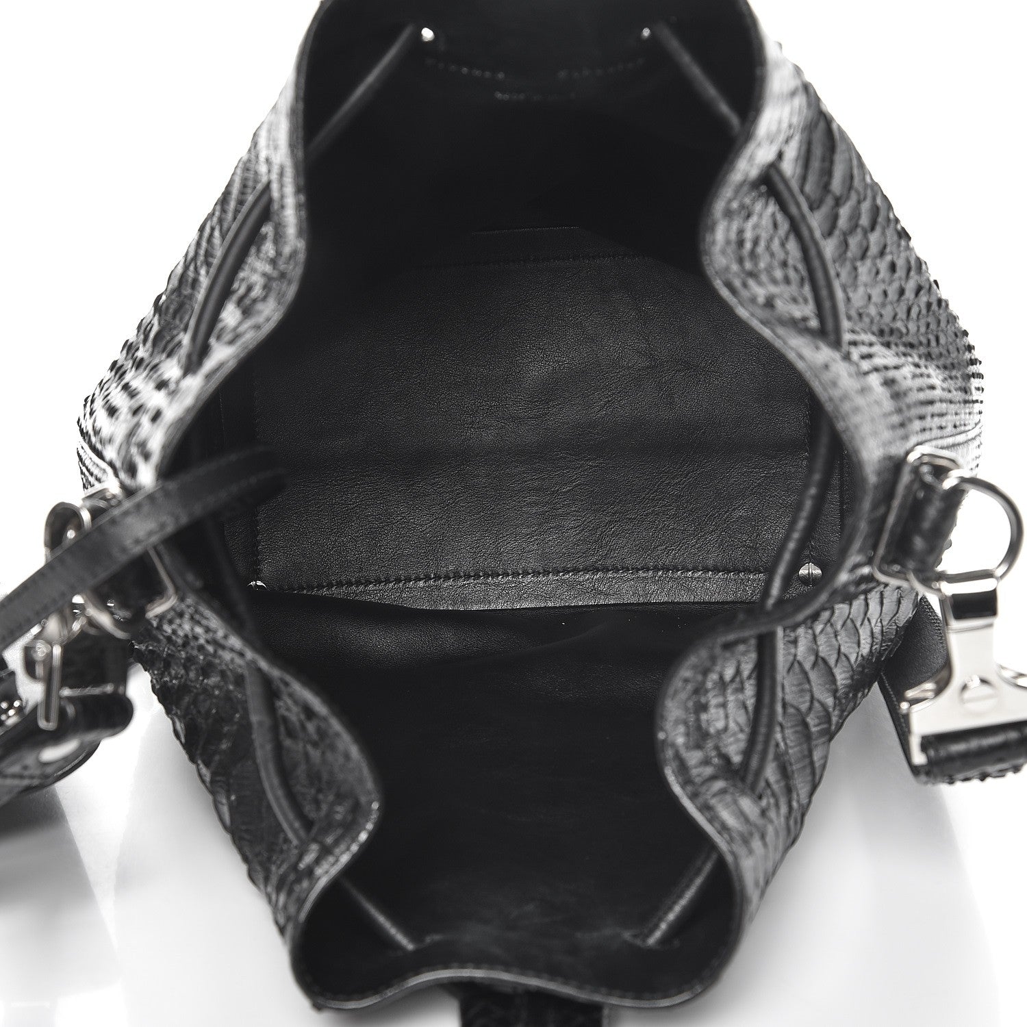 Proenza Schouler Python Medium Bucket Bag Black 5 of 8