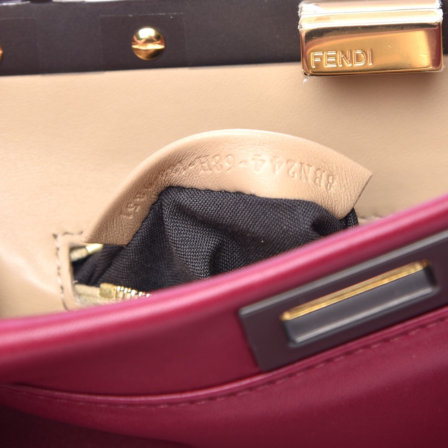 Nappa Mini Peekaboo Iconic Satchel Black Cherry Brown