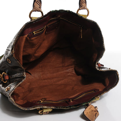 Prada Python Patch Shopper Tote Militare 5 of 9